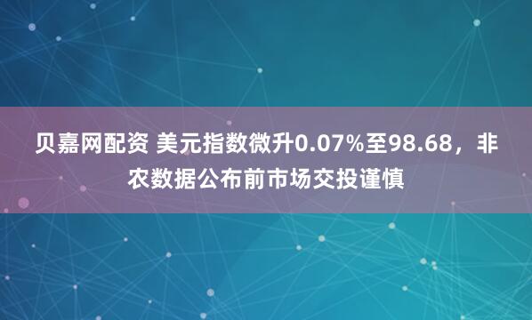 贝嘉网配资 美元指数微升0.07%至98.68，非农数据公布前市场交投谨慎